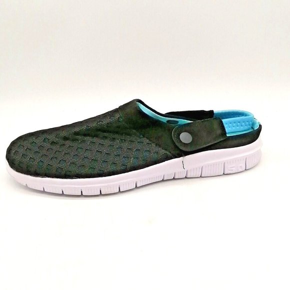 5.0 Mens Water Shoe Black‎ Blue Flat Heel Ankle Strap w/Elastic Slip On EUR 48 - Picture 1 of 9